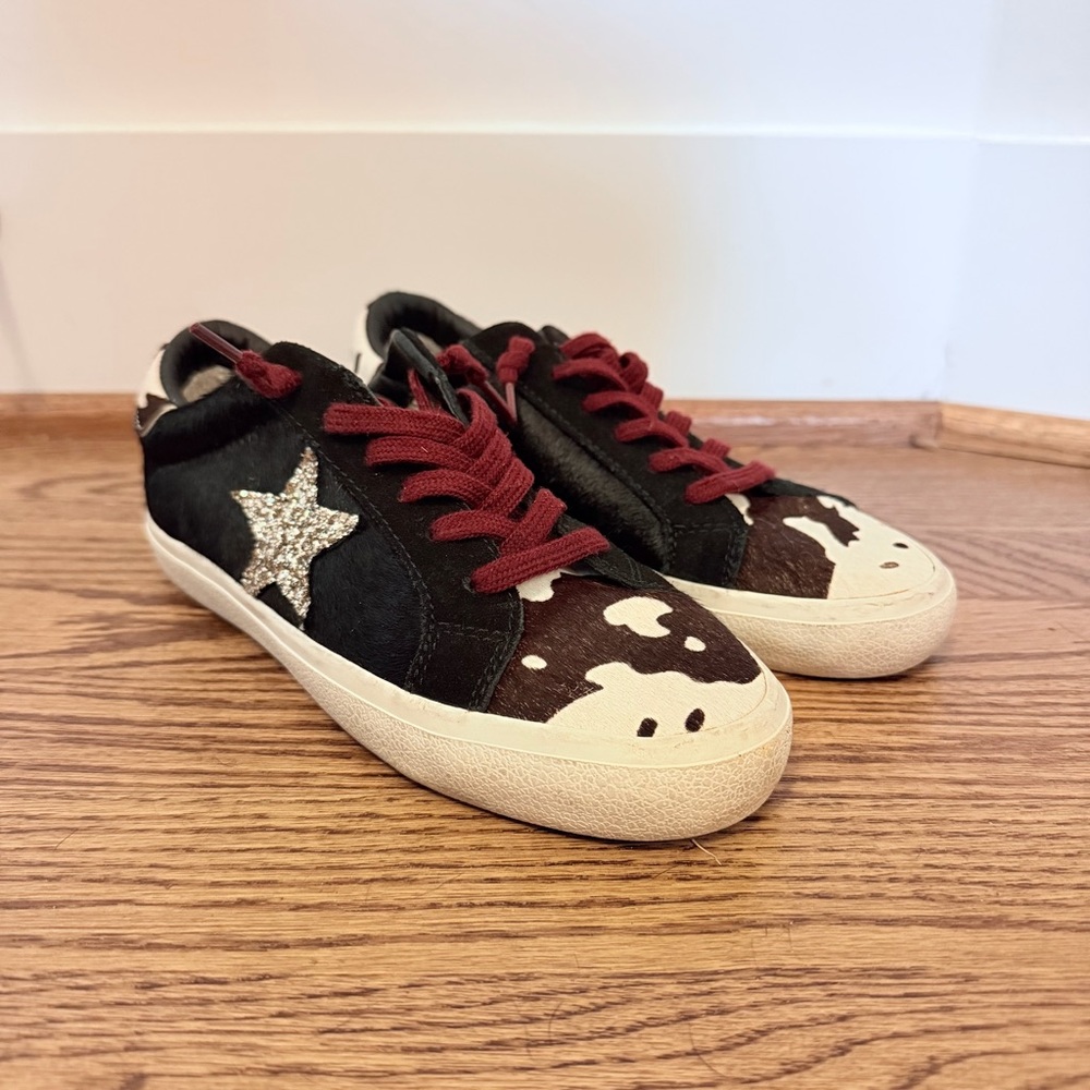 Vintage Havana The Original Calf Hair with Cowprint and Gold Star, Size 5.5